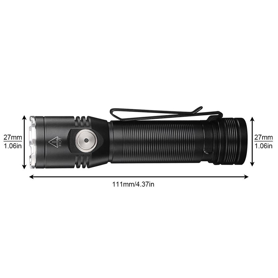 ET20 2050LM C Rechargeable Flashlight 6 Light Modes Memory Function Magnetic Base Clip Waterproof Heavy Duty EDC Work Light