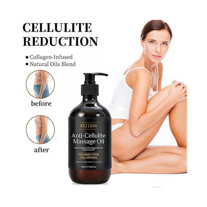 500ml Anti-Cellulite Massage Oil Firming Body Oil with Collagen for Women & Men, Reduces Stretch Marks, Improves Skin Texture