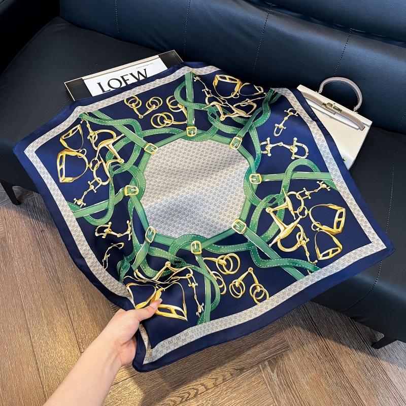 New silk scarf women's fashion versatile high-end small square scarf Korean version neck protection scarf spring and autumn retro scarf binding bag