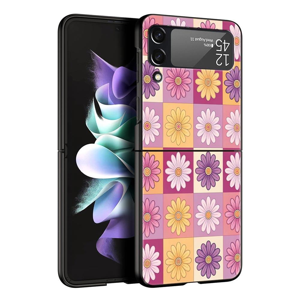

Чехол для телефона Samsung Galaxy Z Flip 3 4 5 6 7 Складной Черный Корпус Для Samsung Z Flip4 Flip5 ПК Жесткая Крышка Розовая сетка Galaxy Z Flip7