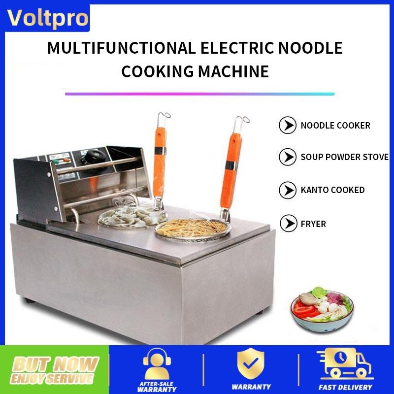 Commercial Desktop 2-Hole Electric Heating Pasta Cooker Maocai Stove Cooking Noodle Pot Stainless Steel Boiled Noodles Machine Soup Noodles Stove
