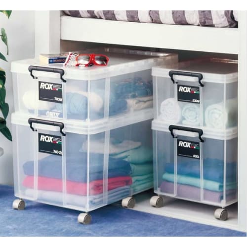 Tenma ROX 530L Durable Storage Box, Made In Japan, Disaster Preparedness, Clear Case, Container Box, Heavy-Duty Clothing Case, Plastic Case [39cm W X