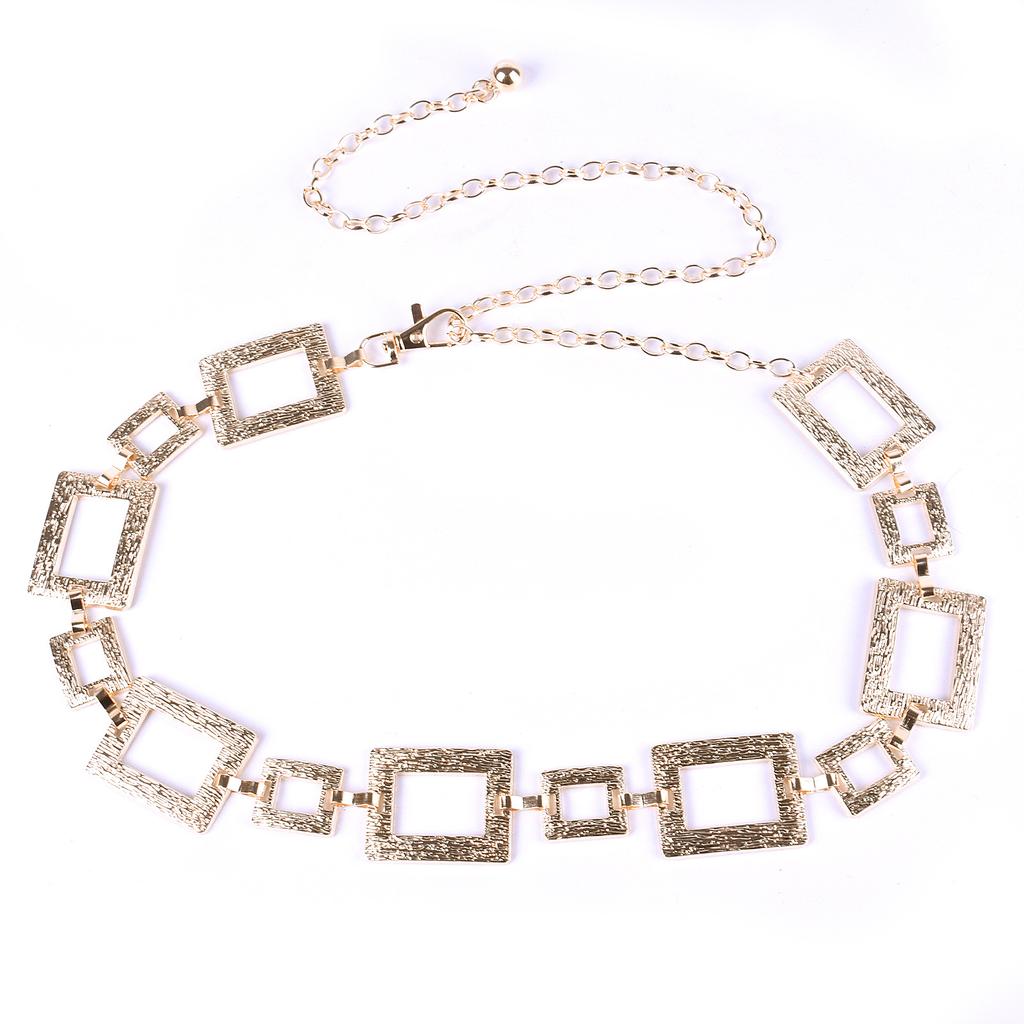 European and American Women's Belt Fashion Casual  Geometric Metal Chain Waist Chain Dress Accessories
