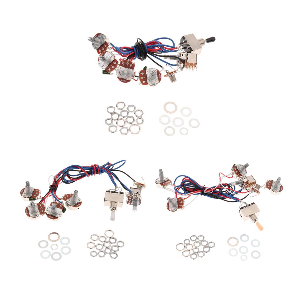 Guitar Circuit Wiring 2V/2T Toggle Pickup Selector A500K/B500K Potentiometer