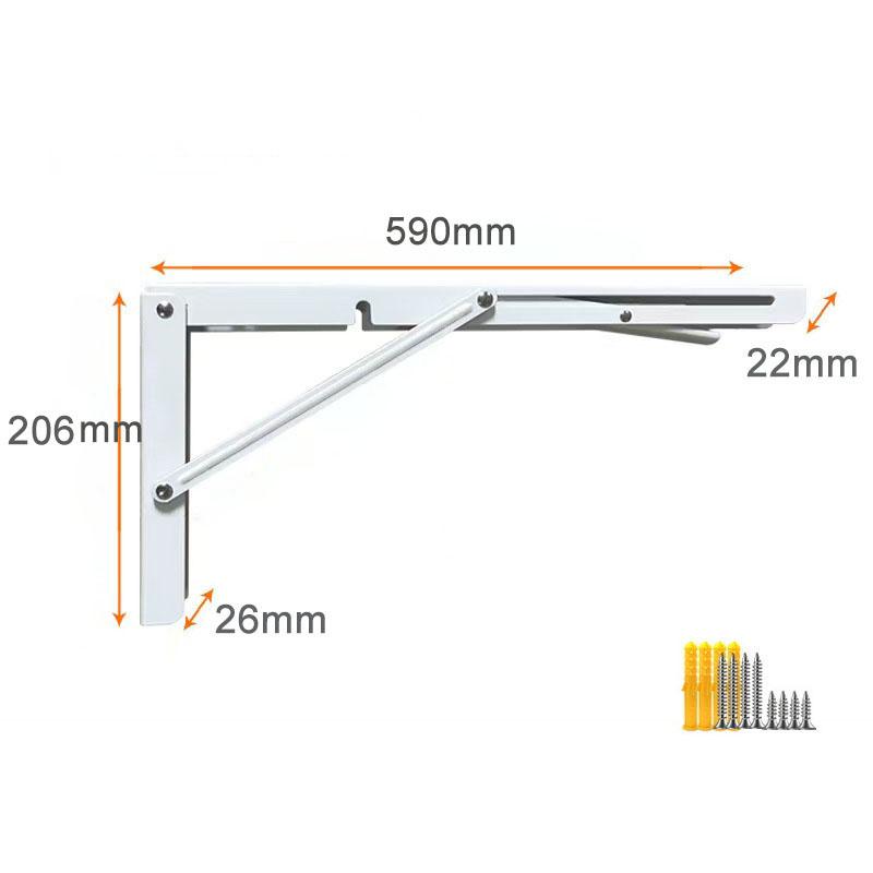Folding Shelf Brackets 24 Inch Heavy Duty Triangle Bracket Adjustable Wall Mounted Space Saving DIY Bracket for Table Work Bench