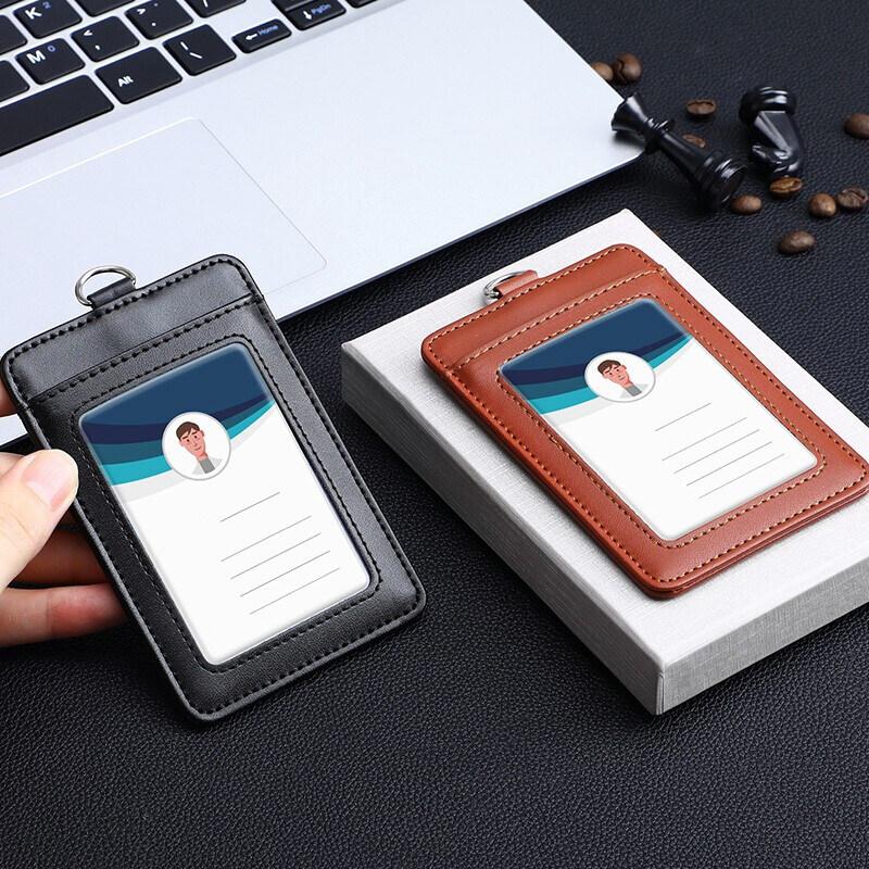 Formal Business 2 Card Slot ID Badge Holder with Lanyard Horizontal and Vertical Styles Suitable for Office and Professionals Cardholders