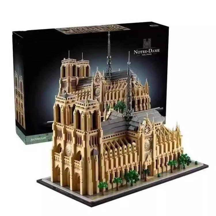 21061 Notre Dame De Paris Building Block Building Street Scene Series Adult Difficult Assembly Building Block Toys