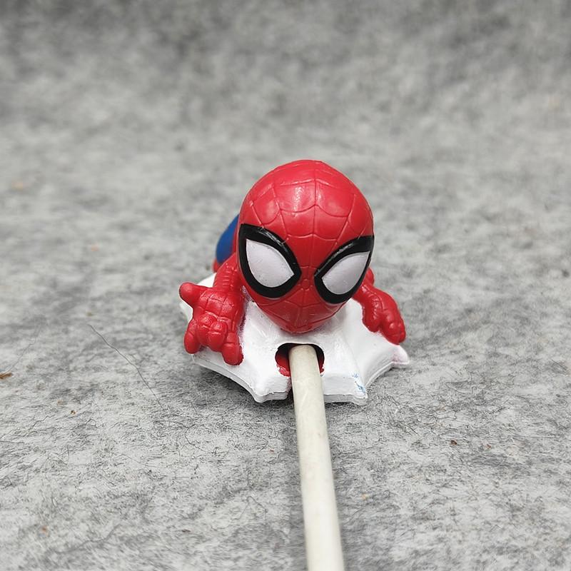 

Marvel Spider-mans USB Protective Cover Silicone Data Cable Bite Protect Modeling Decoration Toys Children Charm Gifts