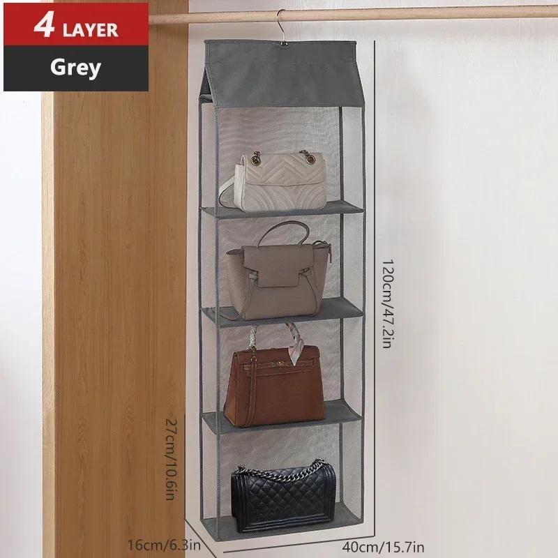 Multi Layer Bag Storage Hanging Bag Wardrobe Storage Hanging Transparent Dustproof Bags Foldable Storages Three-dimensional Bags