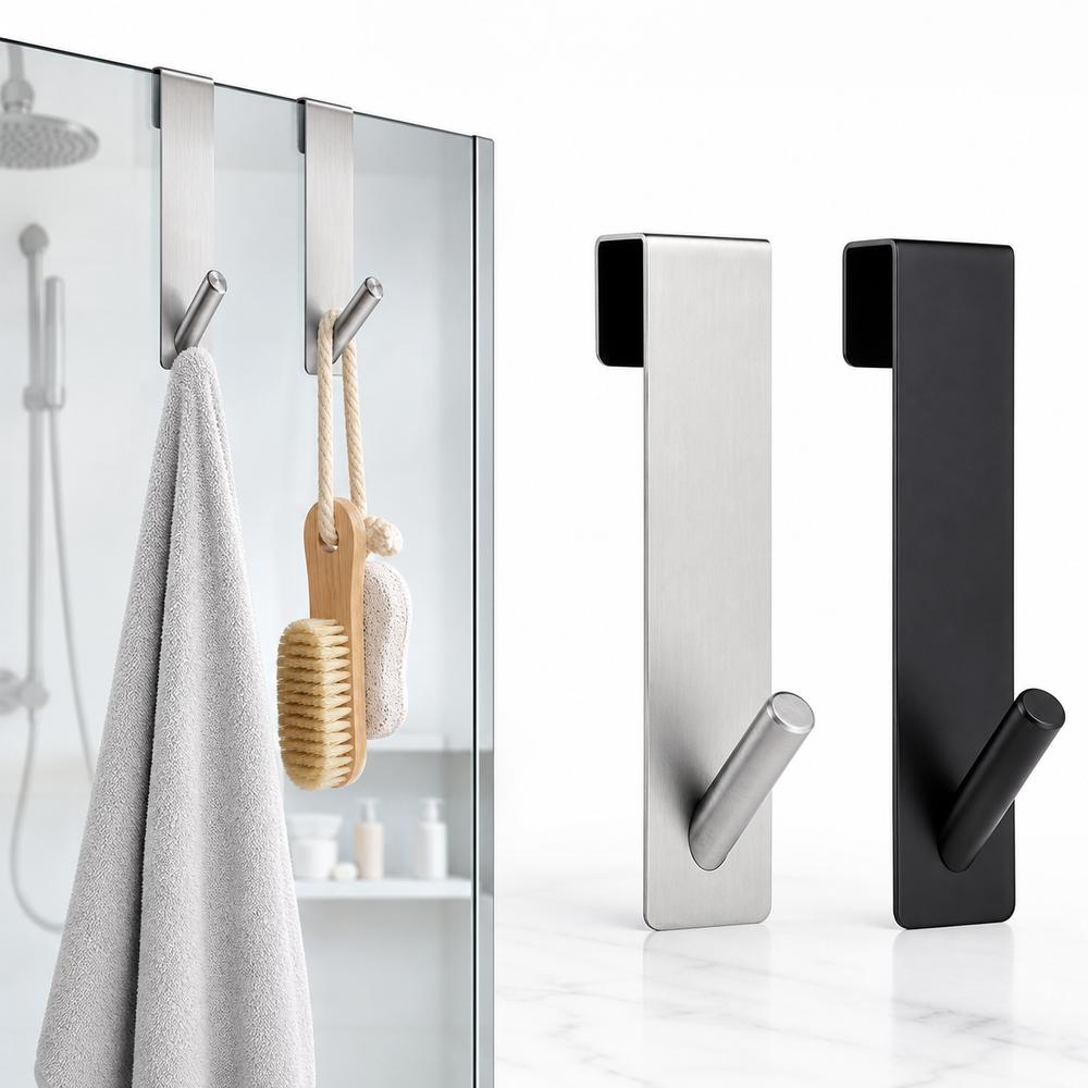 S Shape Shower Towel Rack Over Door Door Hook Rack New Towel Holder Glass Shower Door