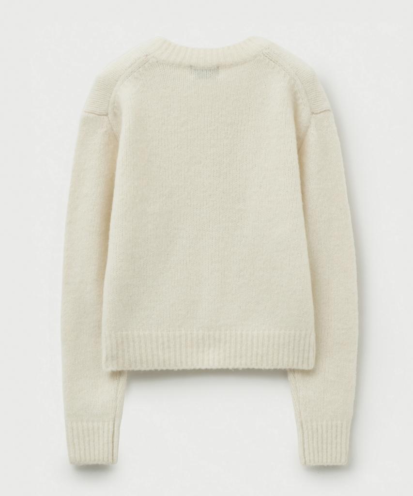 Seteo (W) Essen Two-Tone Mohair Blend Knit White