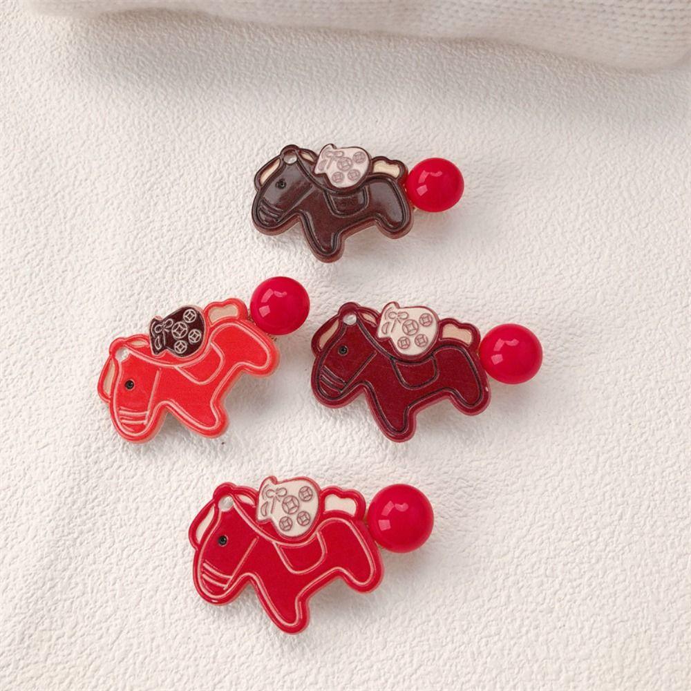 9pcs Good Luck Pony Hair Clip Horse New Year Hair Accessory Cute New Year Hairpin  Gift