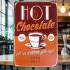 Metal Wall Art Hot Chocolate Beverage Decor for Kitchen