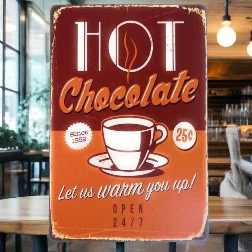 Metal Wall Art Hot Chocolate Beverage Decor for Kitchen