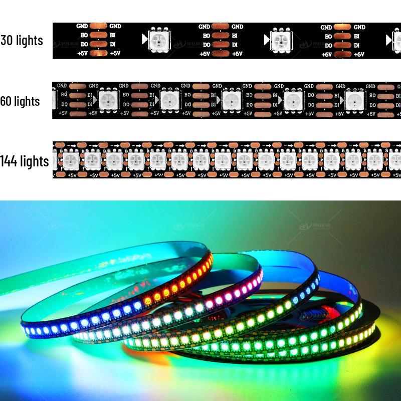 WS2813 Dream Color 5050 RGB LED Strip with Built-in IC Driver and Breakpoint Resume, DC5V