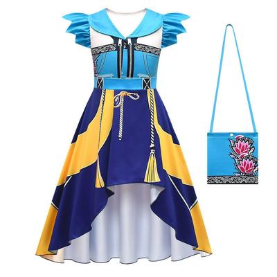 Kinder Mädchen Anime Cartoon POP Sängerin Superstar Rumi Mira Zoey Bedrucktes Plissee Rüschenkleid Taschenset Halloween Cosplay Kostüme