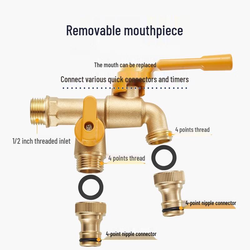 TLXT All-Copper Anti-Freeze Dual Outlet Outdoor Faucet