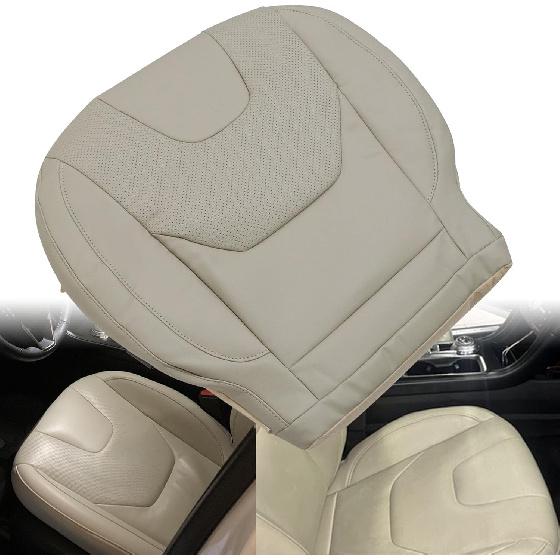 GXARTS Perforated Leather Tan Front Driver Side Bottom Replacement Seat Cover Compatible with Ford Fusion Titanium 2013-2017 Fit for Ford Edge 2013 ne