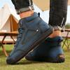 Retro Men's High-top Boots Soft Leather Comfortable Lace-up Casual Footwear Waterproof  Flexible Outdoor Trekking Shoes