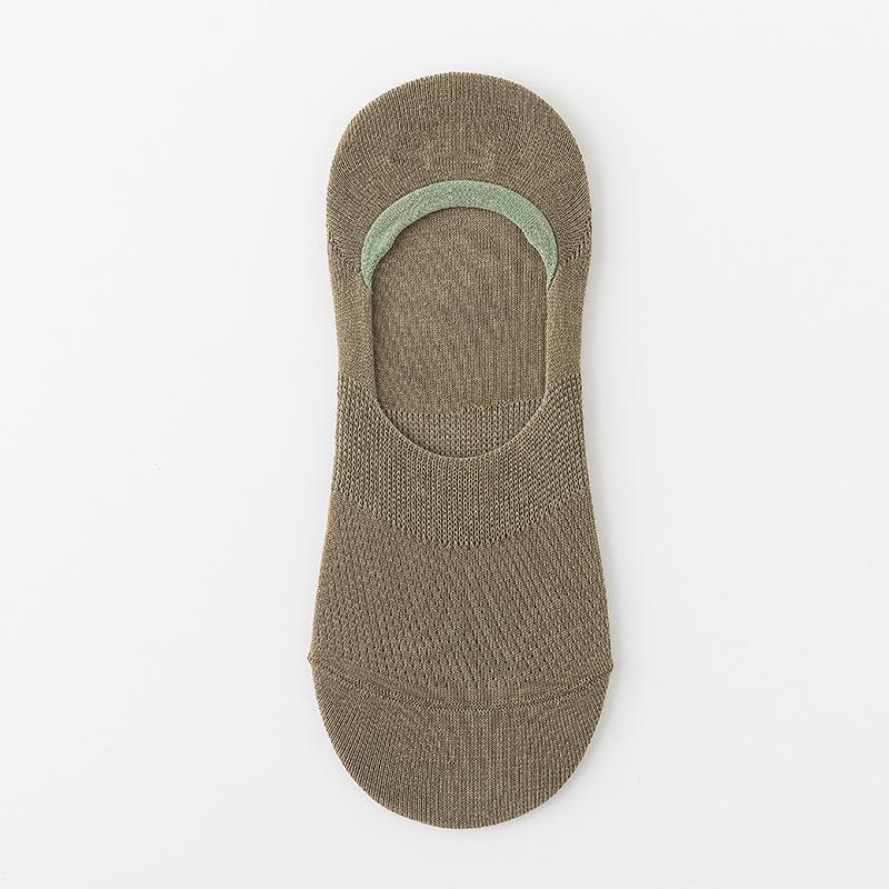 

Весенне-летние однотонные ультратонкие сетчатые базовые невидимые мужские носки школьного стиля, короткие носки 1 pair зелёный