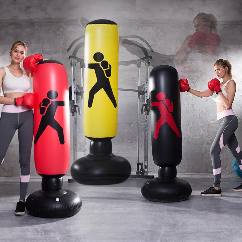 1.6m Inflatable Adult Fitness Punching Bag - Standing Boxing Column & Venting Toy