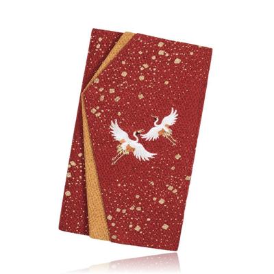 Wa-Yuraku Fukusa (Cloth Wrapping Cloth) - Dark Red, for Celebrations, Weddings, Women's, Embroidered, Gold Envelope Wrapping Cloth, Made In Japan