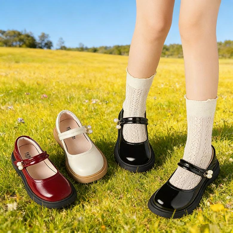 Boys' Black Leather Soft Sole Performance Shoes for School and Chorus