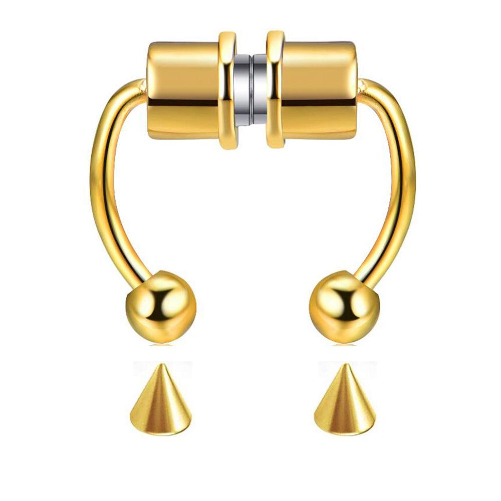 New Magnetic Horseshoe Nose Ring, Titanium Steel, Non-Piercing Fake Nose Hoop Jewelry.