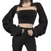 Elegant Beautiful Export European and American Women's Clothing Fall New Arrival Long Sleeves Fashion Chain Sexy Cutout Blouse Knitwear
