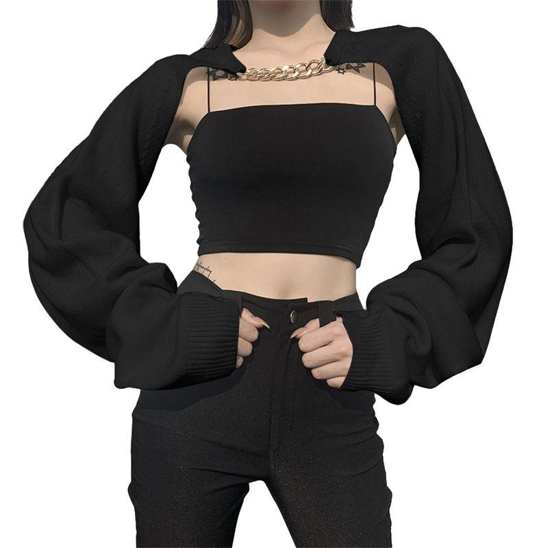 Elegant Beautiful Export European and American Women's Clothing Fall New Arrival Long Sleeves Fashion Chain Sexy Cutout Blouse Knitwear