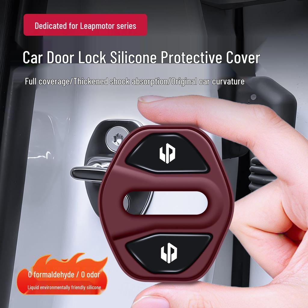 Leapmotor B/C Series Silicone Car Door Lock Cover with Shock-Absorbing Pad