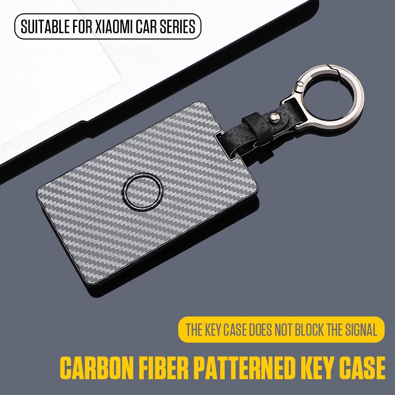 Xiaomi SU7 Ultra Second Gen Carbon Fiber Car Key Case with Card Holder & Buckle