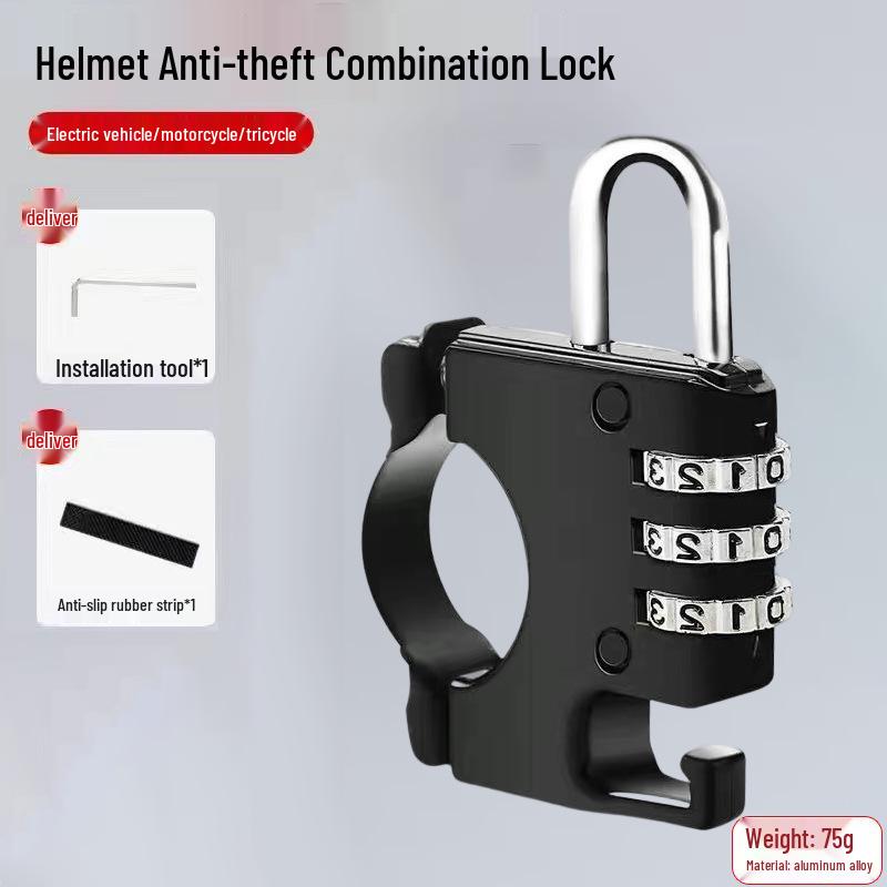 Electric Vehicle & Bicycle Anti-theft Helmet Hook Lock