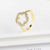 Luxury High Quality Zirconia Five Leaf Flower Opening Ring Adjustable Temperament for Woman Plum Blossom Jewelry Clover Gift