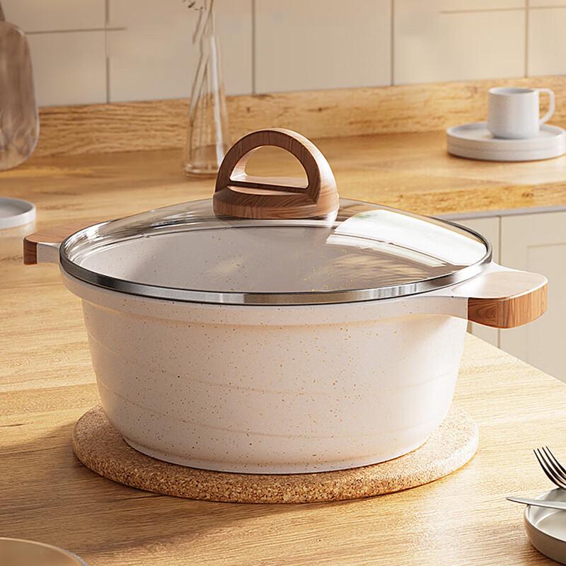 Pentola Zuppa Antiaderente Jeetee in Pietra Maifan con Coperchio in Vetro