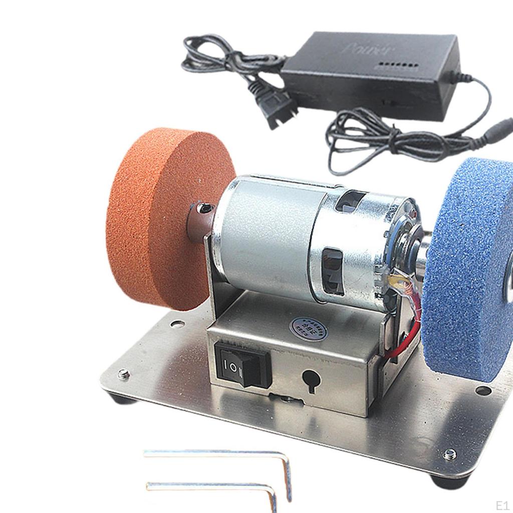 Mini Bench Grinder Grinding Tool 7 Speed Adjustable Crafting Polisher Benchtop Sander for Home