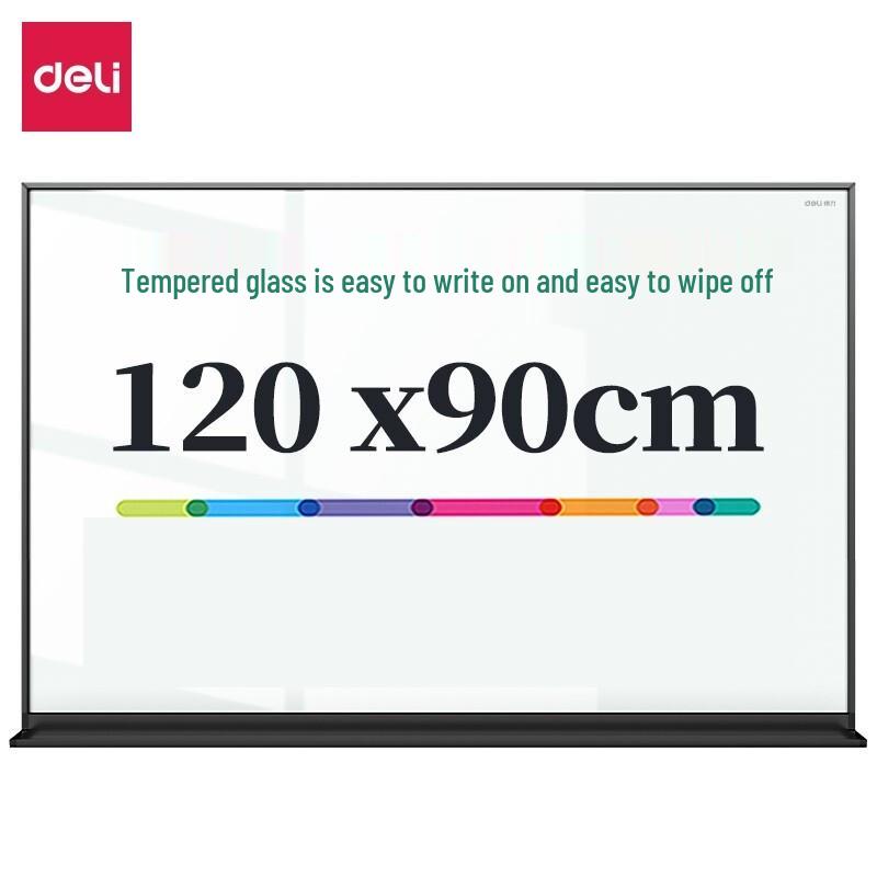 Deli Aluminum Frame Magnetic Tempered Glass Whiteboard