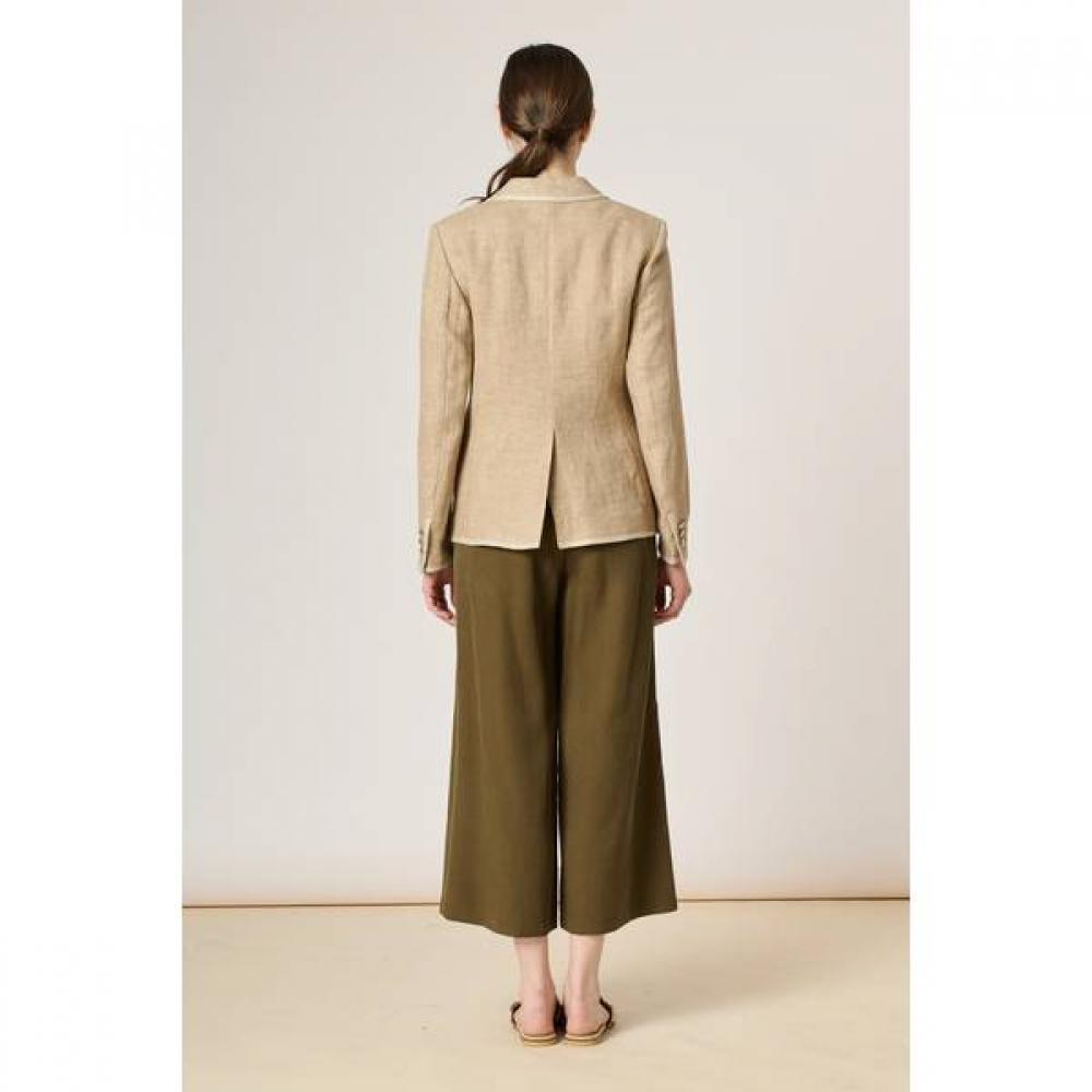 Bcbg Logo Point Piping Linen Jacket B4m3j105