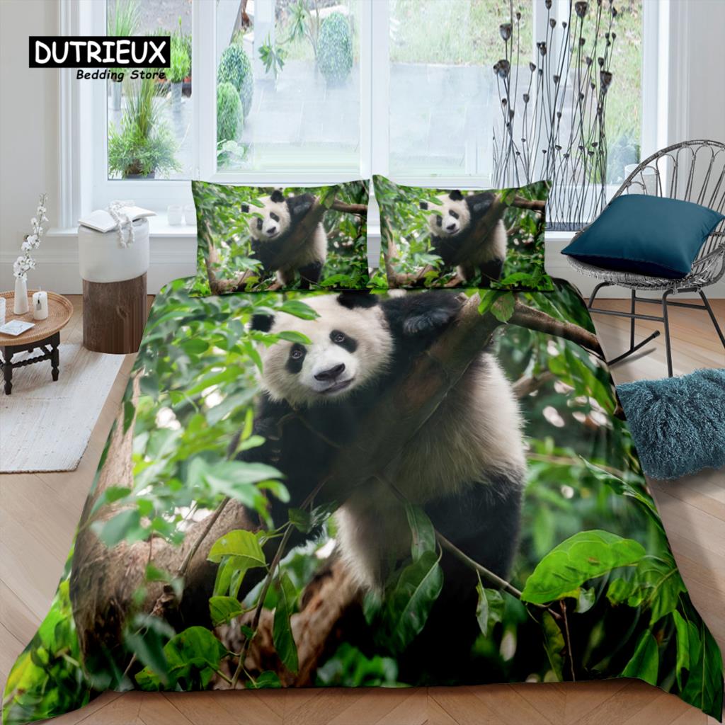 

Роскошный 3D комплект постельного белья с пандой для дома Пододеяльник Наволочка Детский комплект постельного белья Размер Queen и King EU/US/AU/UK EU single(135x200cm)