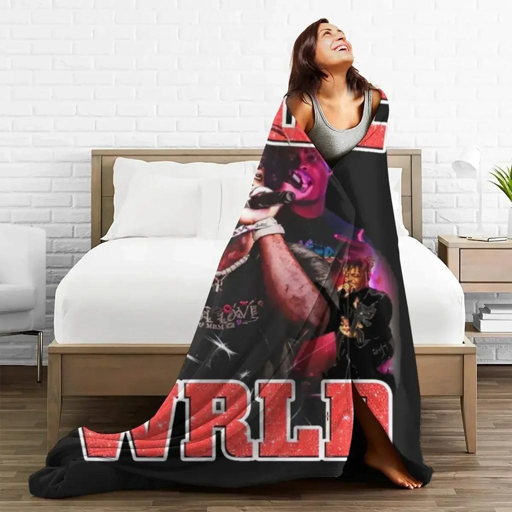 J-Juice Wrlds Blanket Singer Album Camping Flannel Bedding Throws Warm Soft Couch Bed Design Bedspread Gift