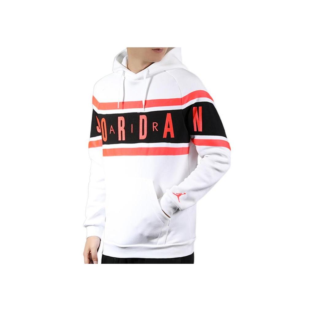 Jordan Bluza z kapturem męska Air Logo Fleece Pullover Biała BQ5655-100