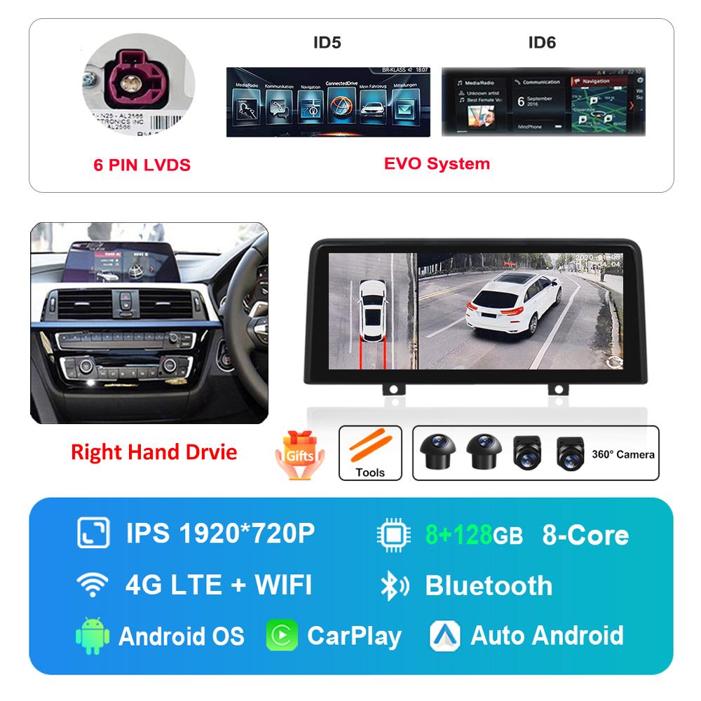 12.3 Inch Right Hand Drvie for BMW 3 4 Series F30 F31 F32 F33 F34 F36 NBT EVO System Android Car Radio Multimedia Player 4G WiFi