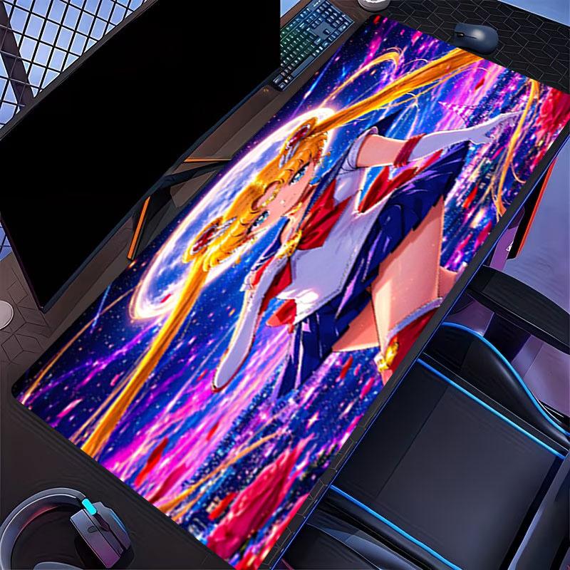Tapis de Souris Impression Sailor Moon, pour Clavier, Ordinateur Portable PC, pour Bureau, Maison, Décoration de Bureau, Cadeau d'Anniversaire Parfait pour les Joueurs