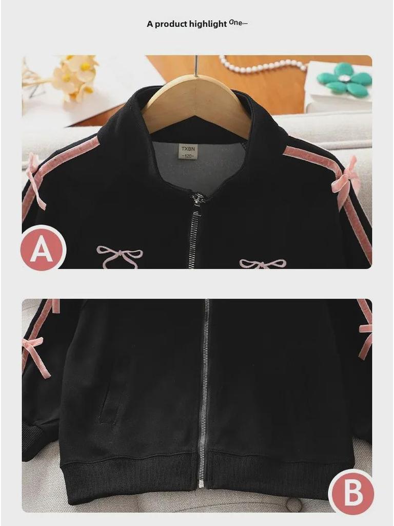 Dívčí ležérní jarní a podzimní kardigan dvoudílný set: Volné kalhoty a bunda pro 12leté. Ideální pro sport a každodenní nošení.