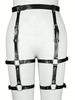 Women'S Adjustable Leather Leg Garter Belt, Punk Thigh Garters With Metal Rings, Parties And Dancing