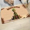 1pc Polyester Door Mat Groot 2D Flat Welcome Floor Mat, 10Mm Thick, 550G/ M2 Rectangular, Easy-To-Clean And Anti-Slip Bathroom
