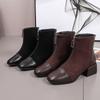 Fashiona Ankle Boots Versatile Temperament Women Shoe Thick Heels Simple Women Boot Daily Comfort Short Boot Trendy High Heels