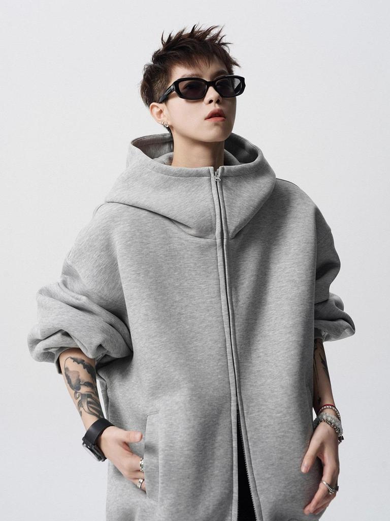 Vintage Quick-Return Unisex Loose Fit Zipper Hoodie Sweatshirt