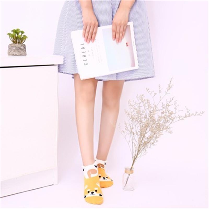 Fashion Cartoon Animal Patterned Short Socks Women Cute Panda Funny Low Socks 3D Ankle Socks