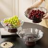 Vintage Petal Fruit Bowl Large Capacity Plastic Serving Tray for Snacks Nuts Candy Transparent Fruit Dish for Living Room Coffee